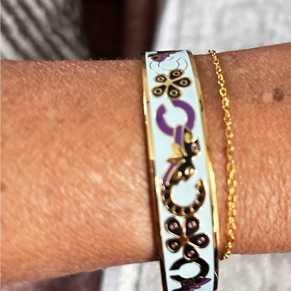 Coach Gold and Purple Enamel Bracelet